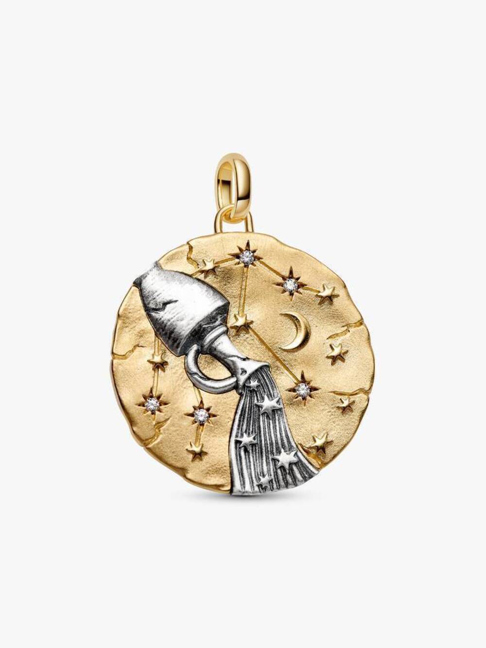 Pandora Aquarius Zodiac Oversized Medallion Charm